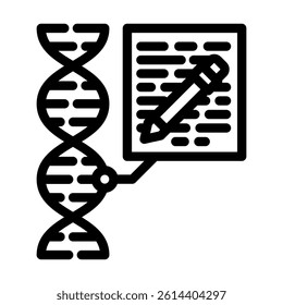 genome editing genetic engineering line icon vector. genome editing genetic engineering sign. isolated contour symbol black illustration