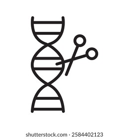 genome editing icon black and white vector outline sign