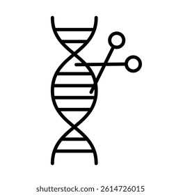 genome editing icon black and white vector sign