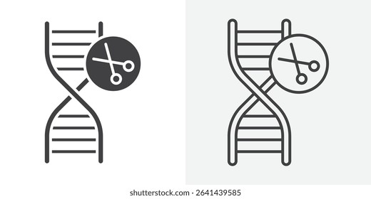 genome editing icon Line graphics illustration