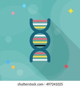Genome icon , Vector flat long shadow design.
