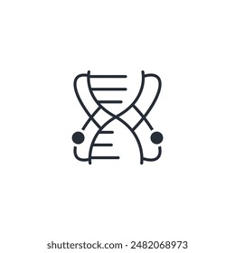 genome icon. vector.Editable stroke.linear style sign for use web design,logo.Symbol illustration.
