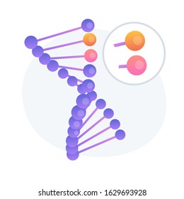 Genome modification, DNA sequence alteration. Future science, biotechnology study, bioengineering idea design element. Genetic structure analysis. Vector isolated concept metaphor illustration