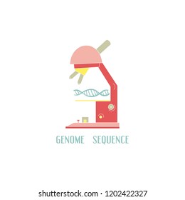 Genome sequencing. Unique vector illustration. Doodle style