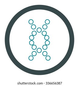 Genome vector icon. Style is bicolor flat rounded symbol, soft blue colors, rounded angles, white background.