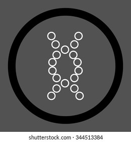 Genome vector icon. Style is bicolor flat rounded symbol, black and white colors, rounded angles, gray background.