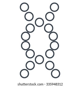 Genome vector icon. Style is flat symbol, smooth blue color, rounded angles, white background.