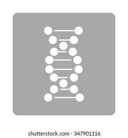 Genome vector icon. Style is flat rounded square button, white and silver colors, white background.
