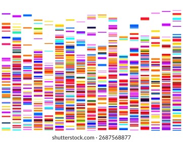 Genomic data visualization. Abstract DNA sequencing and genome mapping graphics. Scientific concept for medical research, biotechnology, and genetic testing. Vector illustration.
