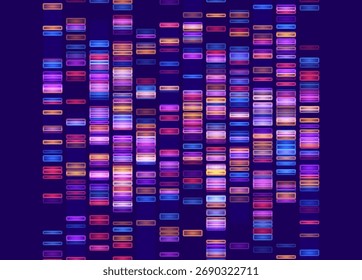 Genomic data visualization. Abstract DNA sequencing and genome mapping graphics. Scientific concept for medical research, biotechnology, and genetic testing. Vector illustration.