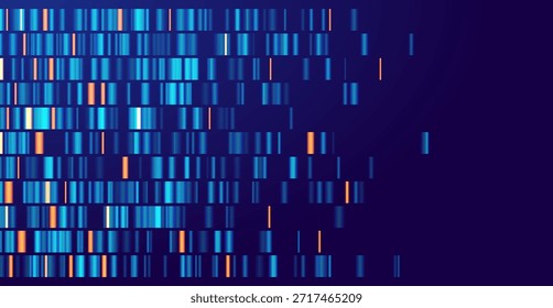 Visualización de datos genómicos. Secuenciación Abstractas del ADN y cartografía del genoma. Concepto científico para la investigación médica, biotecnología y pruebas genéticas. Ilustración vectorial.