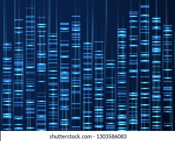 GENOMIC DATA VISUALIZATION. Dna Genome Sequence, Medical Genetic Map. Genealogy Barcode Vector Background