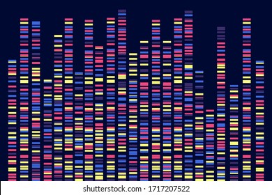 Genomic data visualization. DNA test. Vector  illustration