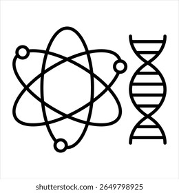 Ilustração do vetor de ícone de contorno de genômica