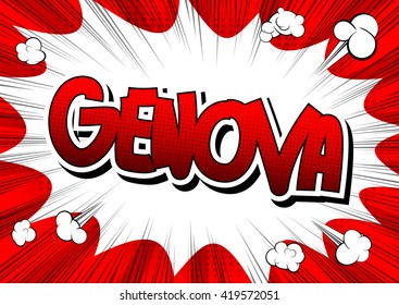 Genova - Comic book style word
