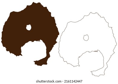Genovesa island (Republic of Ecuador, Pacific Ocean, Latin or South America, Galapagos Islands, Archipielago de Colon) map vector illustration, scribble sketch Isla Tower map