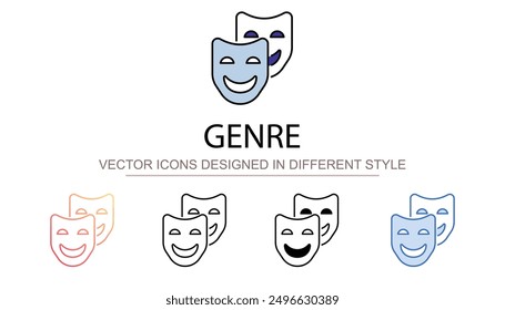 Genre icon design with white background stock illustration