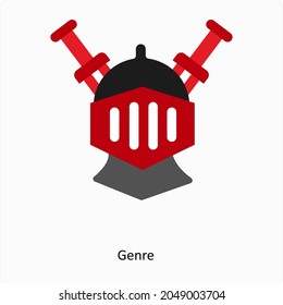 Genre or Security Guard Icon Concept