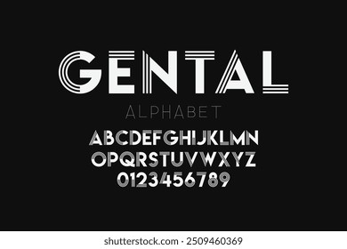 Gental alphabet letters logos font with tails typography elegant oriental luxury classic serif fonts and number