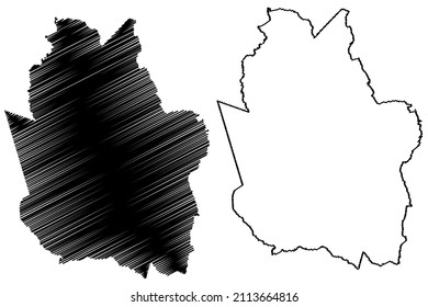 Gentio do Ouro municipality (Bahia state, Municipalities of Brazil, Federative Republic of Brazil) map vector illustration, scribble sketch Gentio do Ouro map