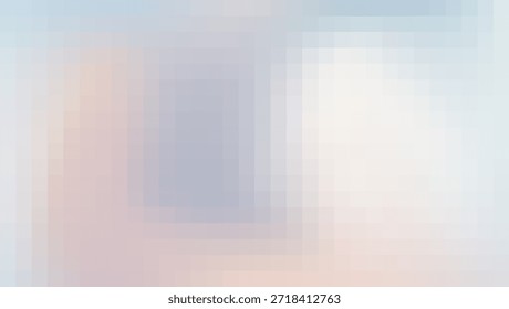 Ein sanfter, abstrakter Hintergrund aus weichen, pastellfarbenen Pixeln, die sich von hellblauem Hintergrund und Lavendel bis hin zu warmem Pfirsich und Sahne vermischen und eine ruhige, moderne Ästhetik schaffen, die perfekt für minimalistisches Design oder digitale Schnittstellen geeignet ist.