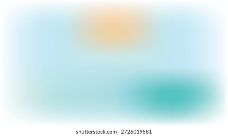 Fundo abstrato suave com azul pastel borrado, laranja suave e formas orgânicas de azul escuro, criando uma atmosfera serena e tranquila para vários projetos digitais