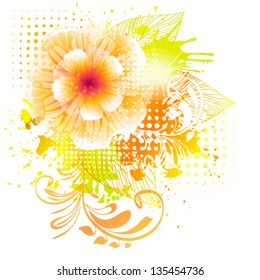 Gentle abstract orange flower