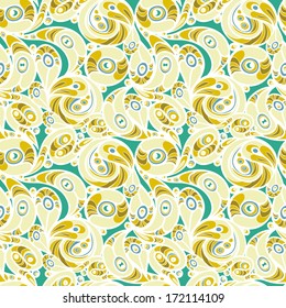 Gentle abstract pattern in shades of olive on a white background. seamless pattern