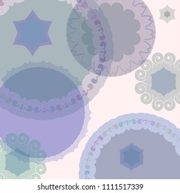 Gentle abstraction. Circles and patterns in pastel colors.