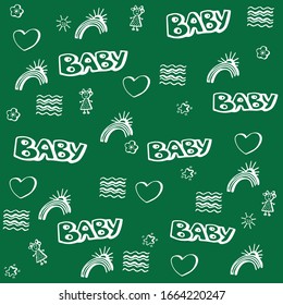 Gentle baby vector graphics from baby items