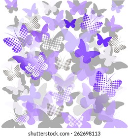 gentle background with blue butterflies. Vector