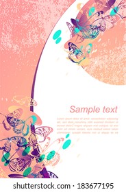 Gentle background with butterflies