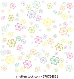 gentle background with colorfull spring flowers