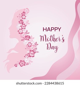 Gentle background, greetings, card with Mother's Day, Women's Day, Happy Birthday. With space for text.