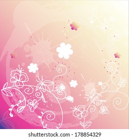 gentle background with pink flowers