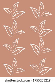 Gentle beige vector background with floral elements. Design for wallpaper, fabric, paper, invitation, greeting card, print and web.