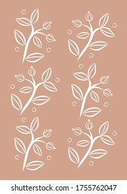 Gentle beige vector background with floral elements. Design for wallpaper, fabric, paper, invitation, greeting card, print and web.