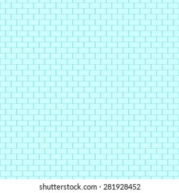 Gentle blue brick wall. Vector, seamless texture.