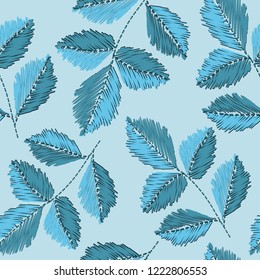 Gentle botanical composition. Seamless vector lighting pattern background 06