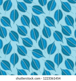 Gentle botanical composition. Seamless vector pattern background 19