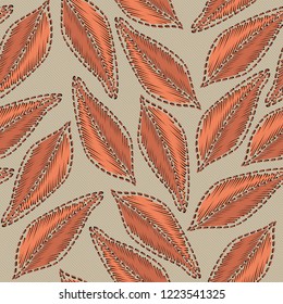Gentle botanical composition. Seamless vector pattern background 25
