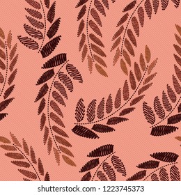 Gentle botanical composition. Seamless vector pattern background 34