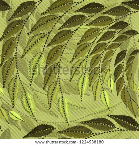 Gentle botanical composition. Seamless vector pattern background 46