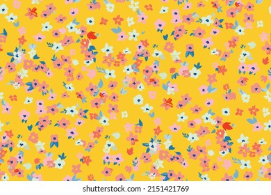 gentle bright tiny flowers pattern For summer print dress