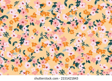 gentle bright tiny flowers pattern For summer print dress