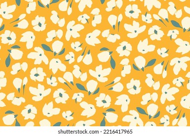 gentle bright tiny flowers pattern For autumn print dress 