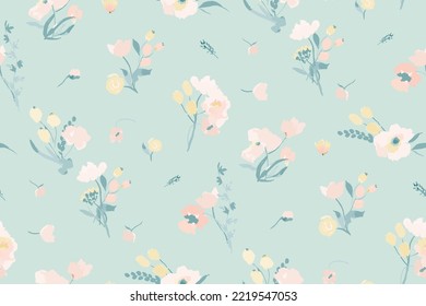 gentle bright tiny flowers pattern For summer print dress