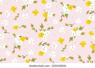 gentle bright tiny flowers pattern For summer print dress