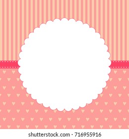 Gentle colors baby girl frame, card