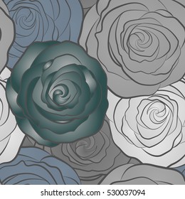 Gentle colors. Handmade. Female pattern. Seamless pattern with flowers watercolor.
